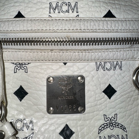 MCM White Logo Print Women's Bag - Picture 3 of 5